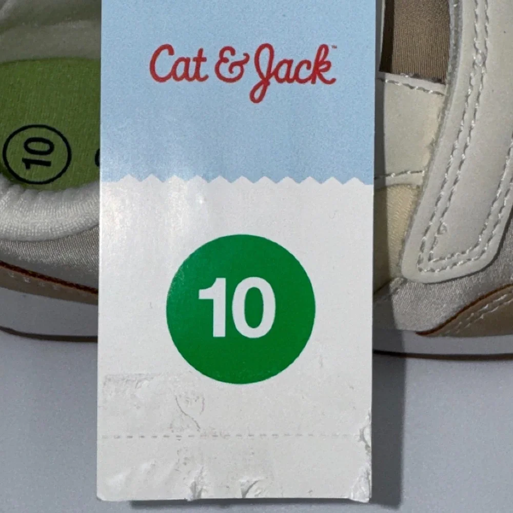 Cat & Jack Charlie Retro Sneakers NWT Toddler 10 Tan Color block Hook Loop